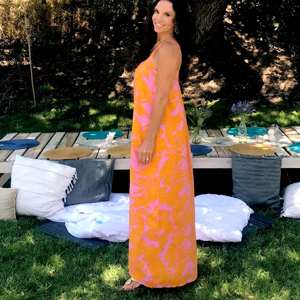 Nordstroms long flowy cotton dress! Super comfy and straps adjust!